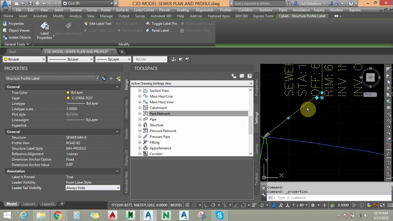Trick 01 Structure Label Placement and Leader Control on Profile View