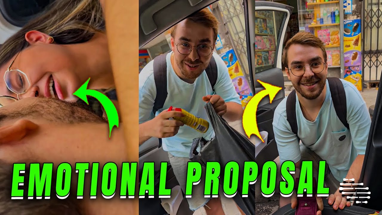 Guy Surprises a Girl With a Proposal Ring Causing Her To Be Emotional