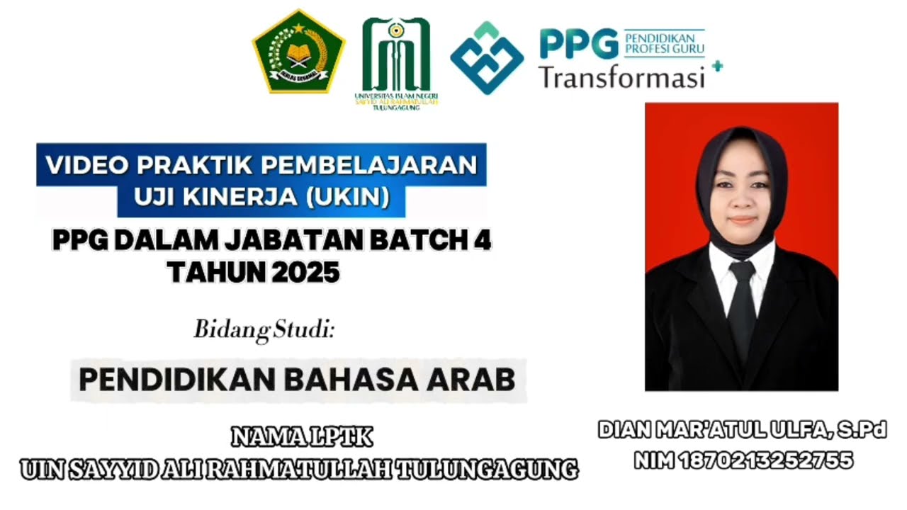 UKIN BAHASA ARAB (Di Ruang Tamu dan Ruang Belajar) //LPTK UIN SAYYID ALI RAHMATULLOH TULUNGAGUNG
