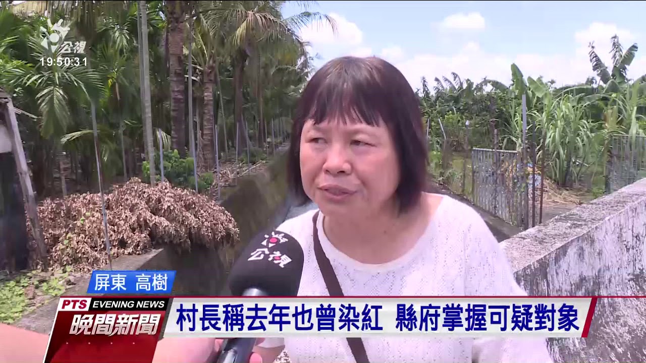 屏東高樹源興路大排水溝 竟被染成紅色 20190715 公視晚間新聞