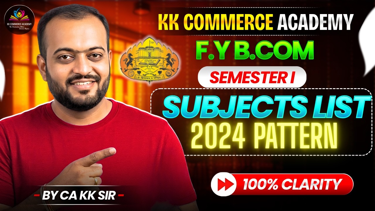 FYBCom Semester 1 I Subject List I NEP 2020 I SPPU I 2024 Pattern I Pune University