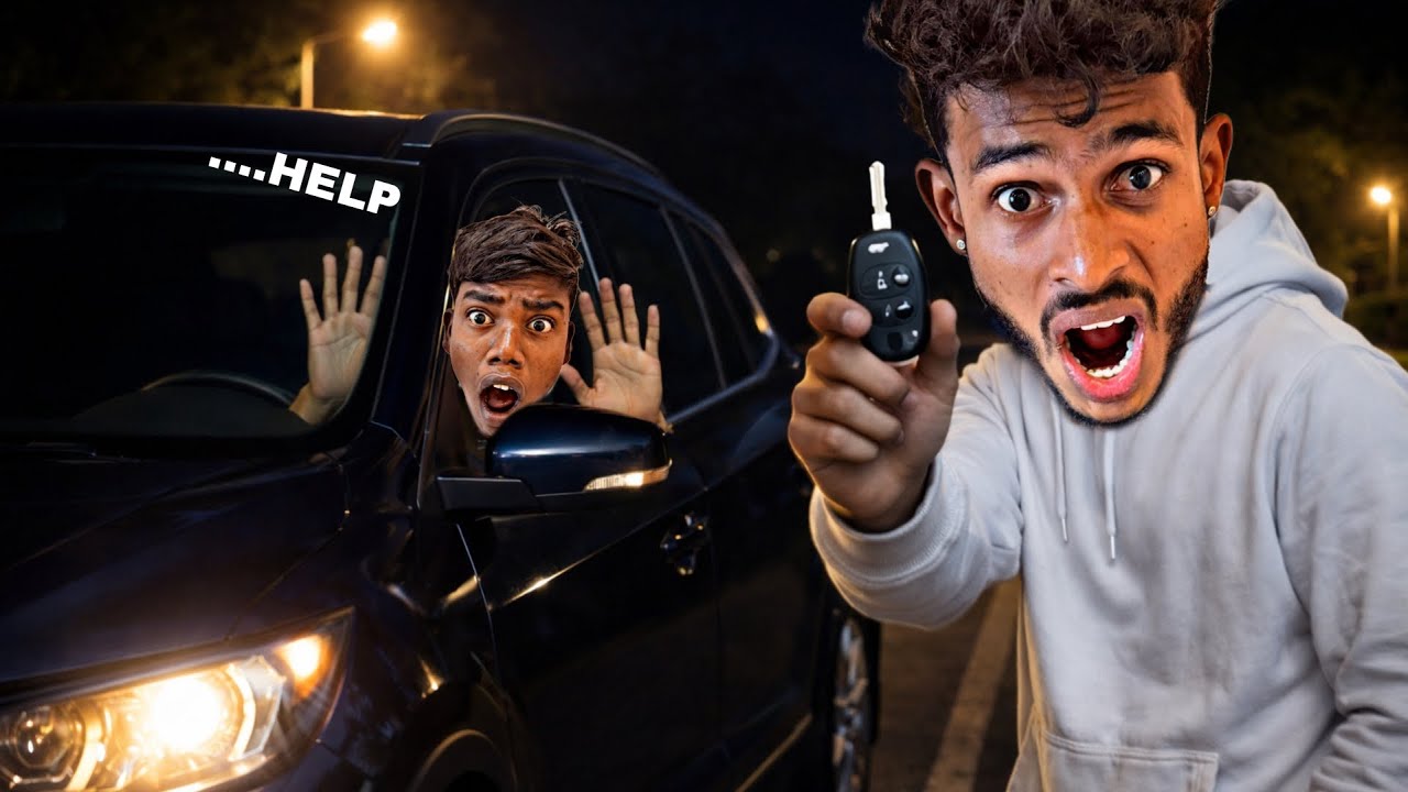 CHOTU LOCKED CAR ON AT NIGHT 12 AM | CAN I FOUND CAR KEY #factfireking 