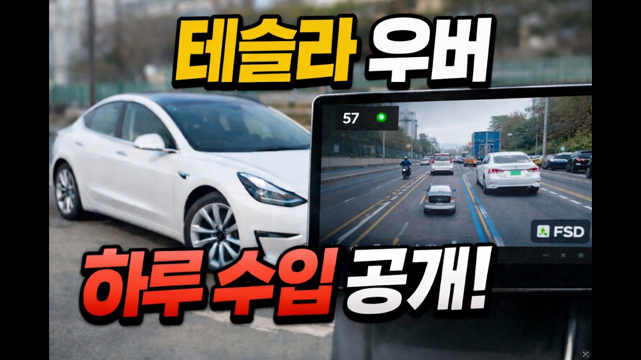 테슬라 우버 기사 하루 수입 솔직 공개!!  #테슬라, #FSD, #우버