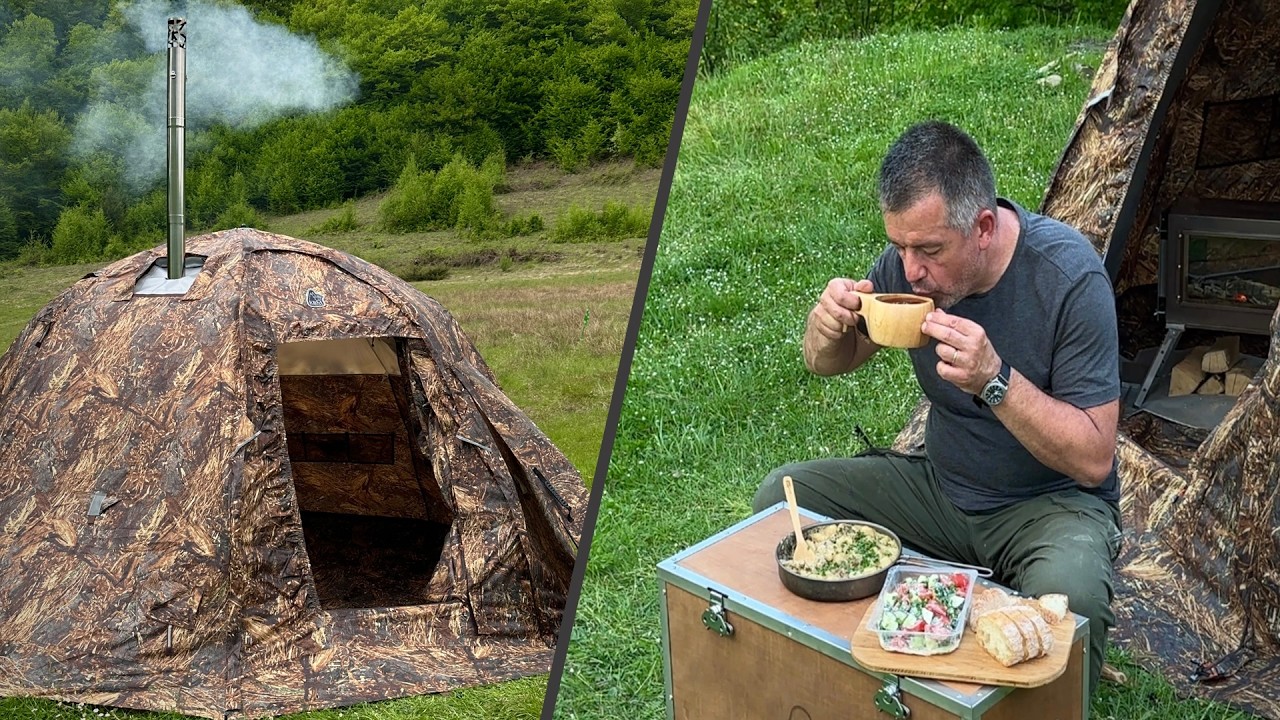 Unbelievable Mountain Camping with Hot Tent & Stove – Perfect for Any Weather!