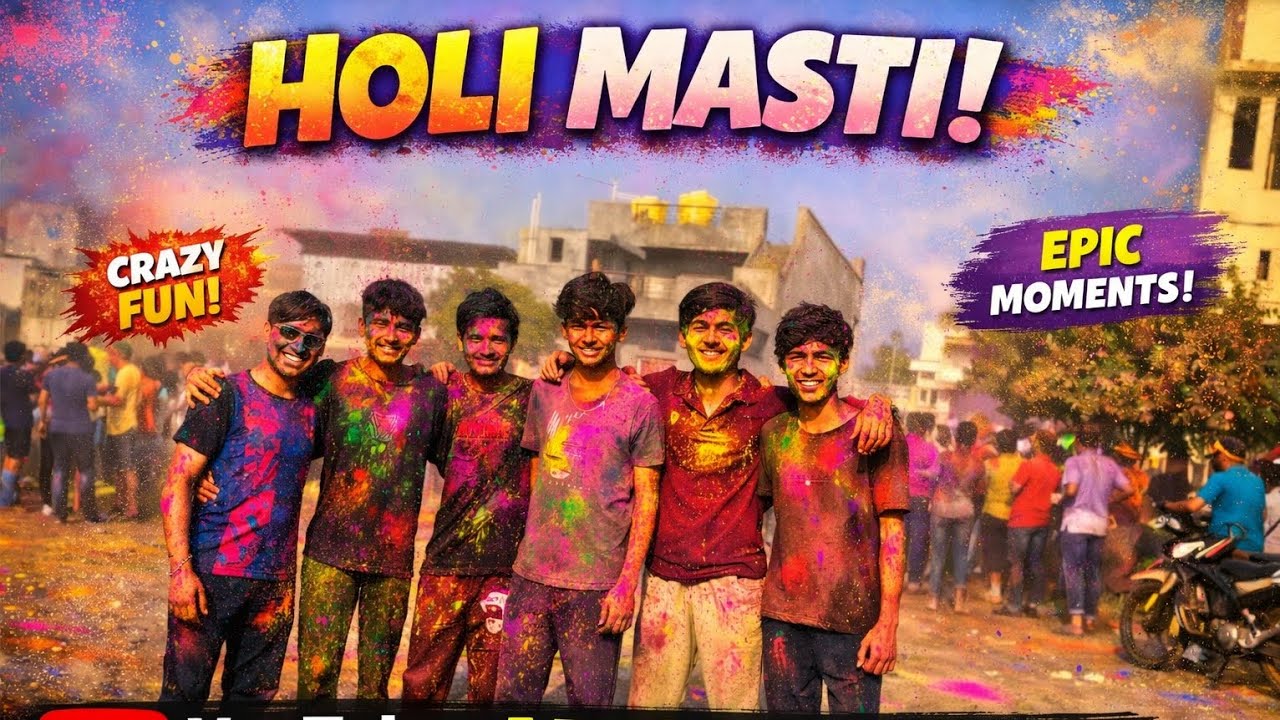 Holi celebrations with friends in village 🔥