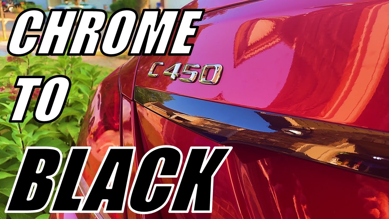 Хромированная виниловая пленка на Mercedes C450 AMG (удаление хрома)