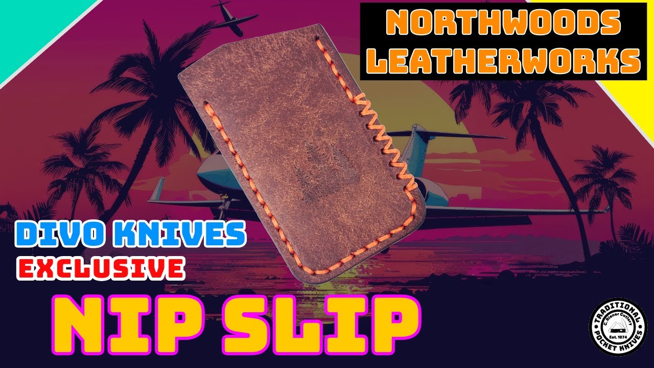 Divo Knives Exclusive Nip Slip: Northwoods Leatherworks Knife Slip - Orange