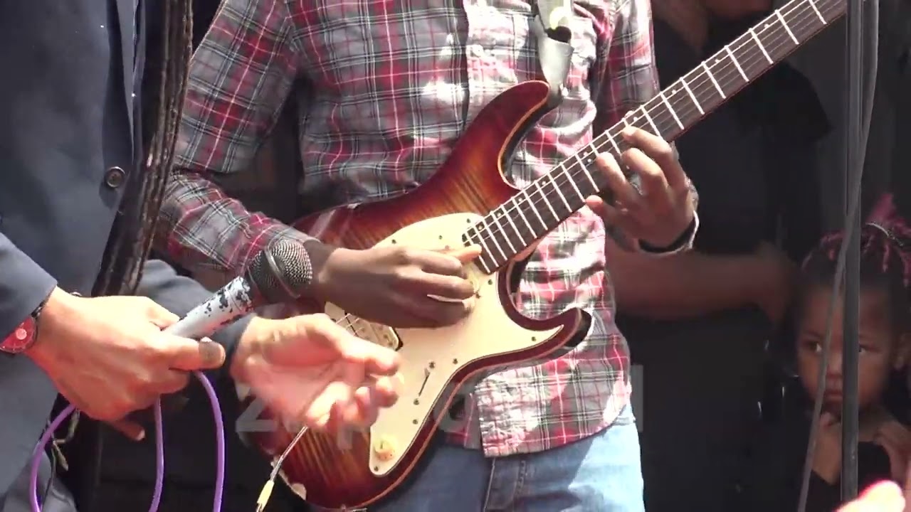 BEN MANATSA  doing instant justice to the lead guitar@ZEXIE MANATSA FUNERAL