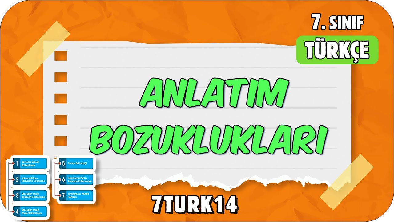 Anlatım Bozuklukları 📙 7. Sınıf Türkçe #2024