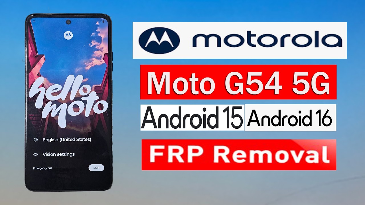 All Model Motorola Moto G54 5G FRP Unlock Android 15 &16 Letest Update