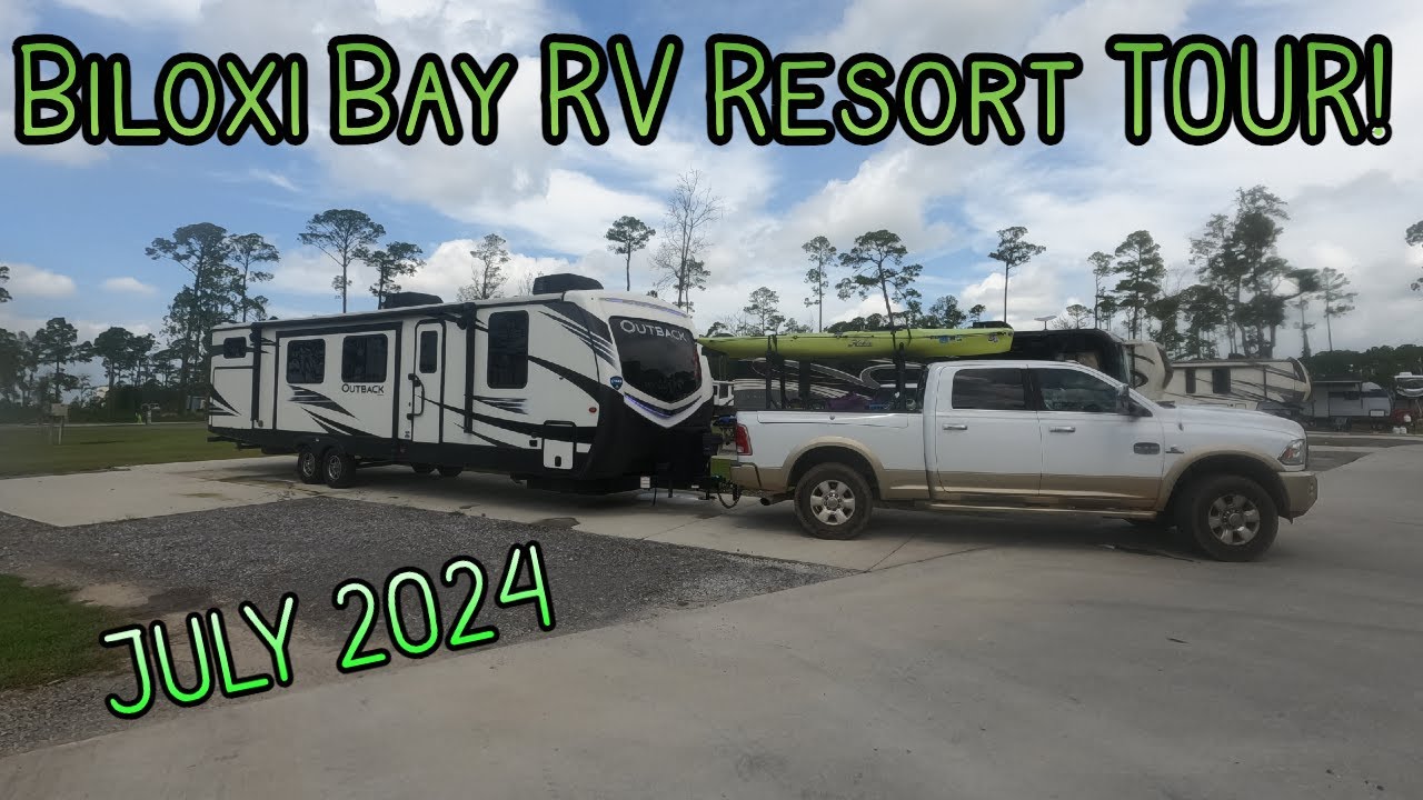 2024 BILOXI BAY RV RESORT TOUR || CAMPSITES, POOL, FOOD, & LAZY RIVER || RV MISSISSIPPI GULF COAST