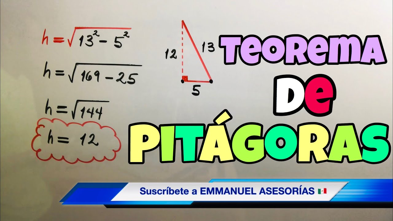 TEOREMA DE PITÁGORAS (paso a paso) Ejercicios de APLICACIÓN