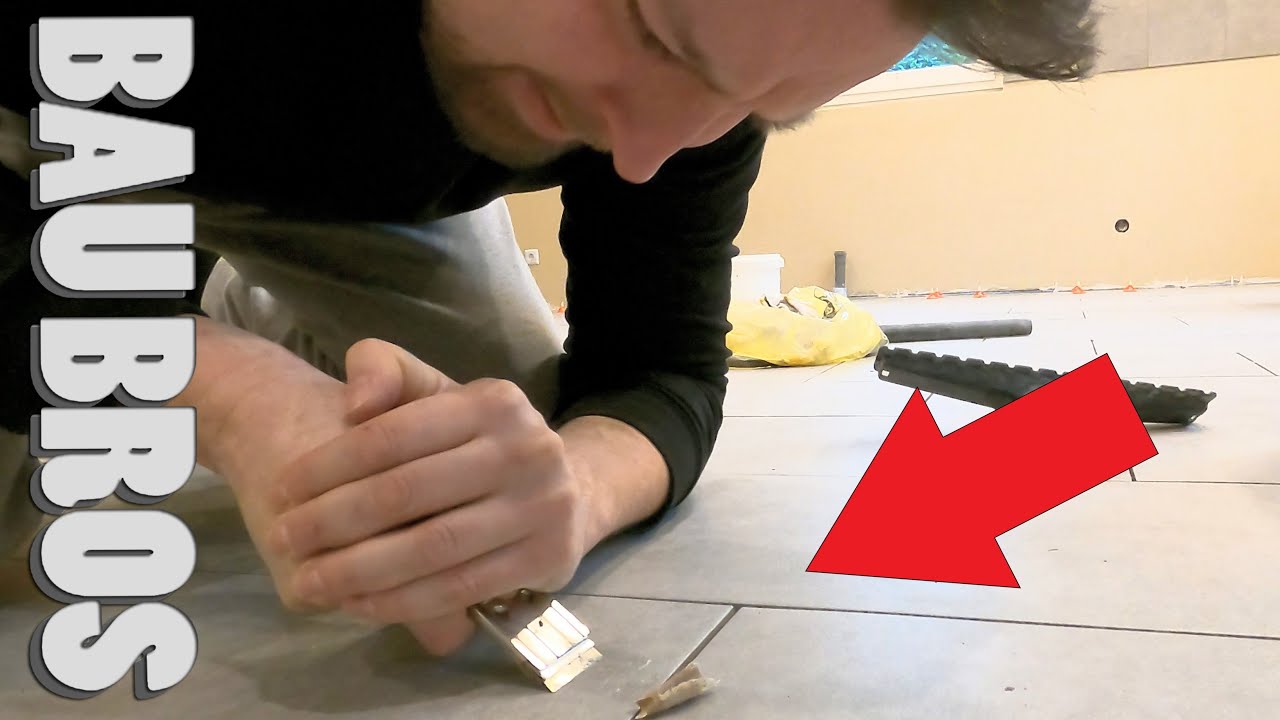 Kontrolle der frischen Fliesenfläche - Doch was ist das!? 😨 Mal wieder Pfusch? #BauBros Folge 182