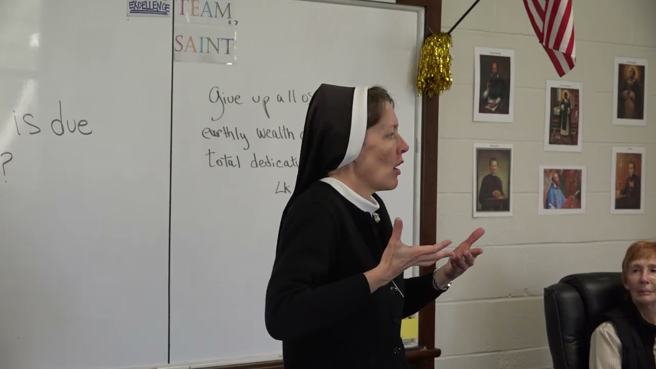 Sister Colleen speaking to our Religion class