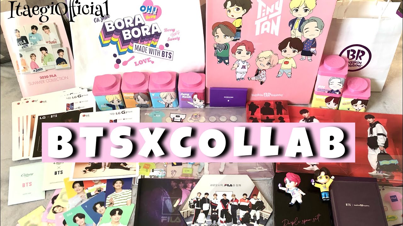 BTS X COLLAB HAUL Fila Samsung LG Chilsung Baskin Robbins PCS Keyrings Spoon Set TinyTAN Block Pack