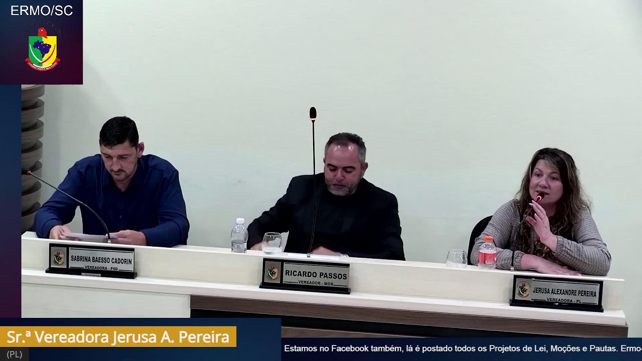 Transmissão ao vivo da sessão ordinária plenária - Câmara de Vereadores de Ermo/SC - 06/10/2025