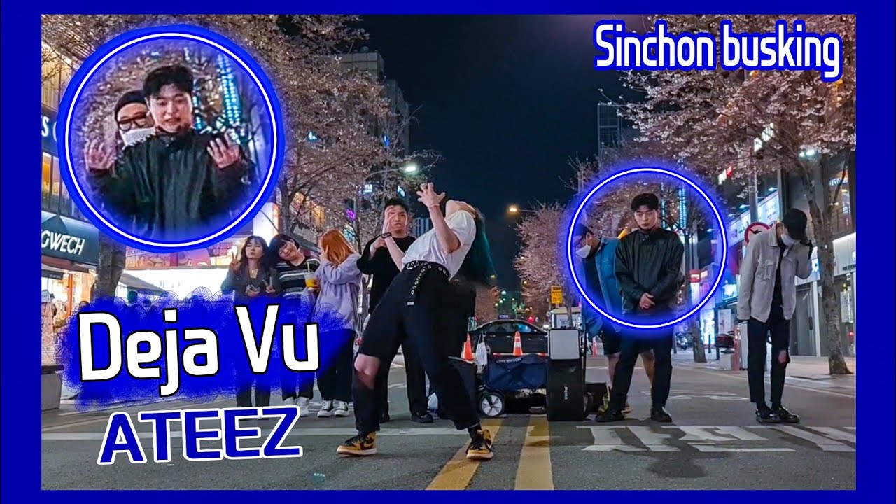 [BUSKING IN SINCHON] #ATEEZ (#에이티즈) - Deja Vu dance cover by Alina & Jimin (Black Mist Korea )