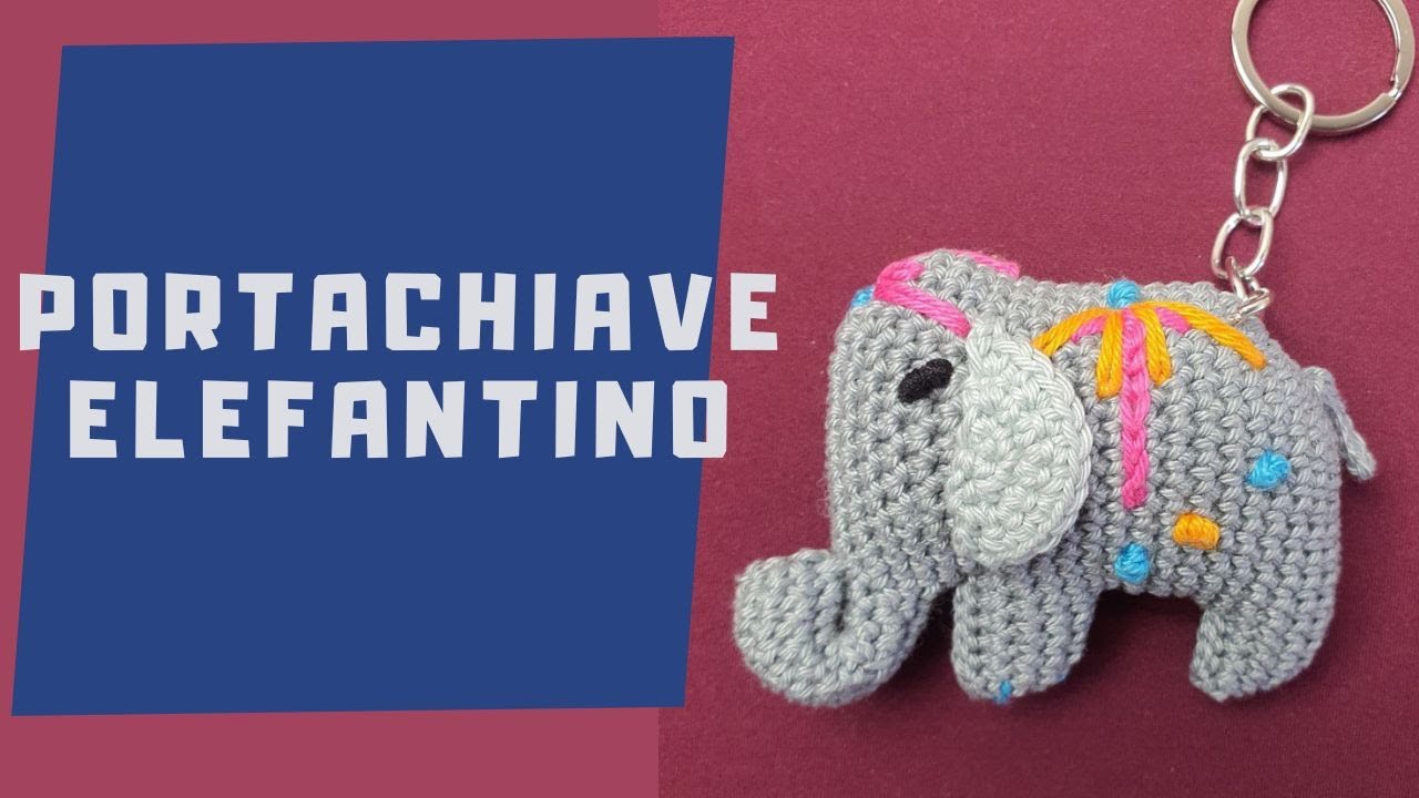 Portachiavi elefante uncinetto