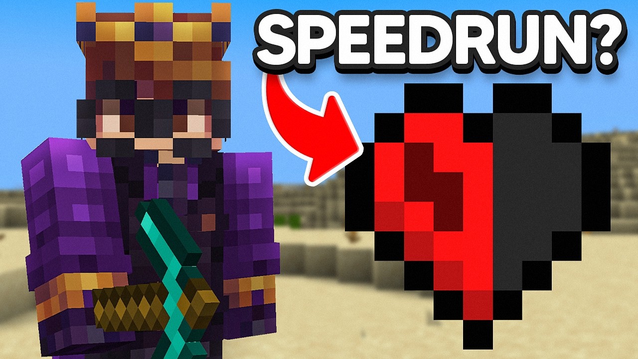 How fast can you beat Minecraft with JUST Half a Heart?