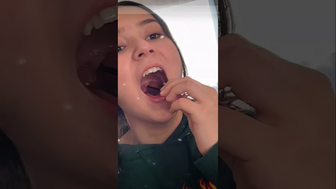 jasonyurrrrr touching her uvula makes her gag