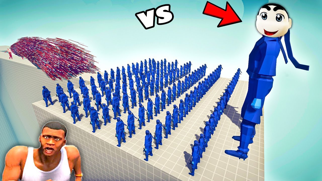 SHINCHAN ARMY vs AMAAN ARMY in BATTLE | shinchan and franklin fight| Totally accurate battle sim TAB