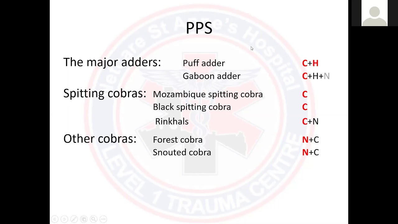Netcare Trauma & Emergency Lectures - Management of Snake Bites - Dr John Bruce (27-Oct-20)