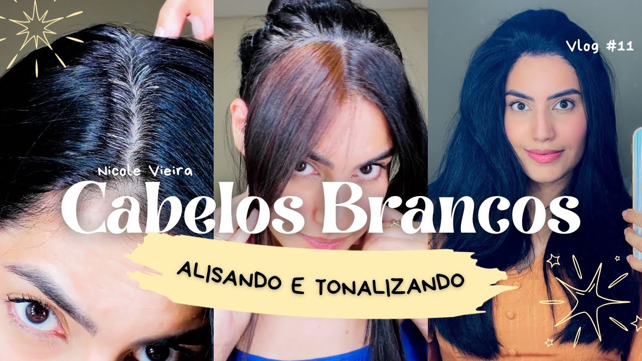 TOUR PELOS MEUS CABELOS BRANCOS + ALISAMENTO E TONALIZANTE PRETO! // Nicole Vieira