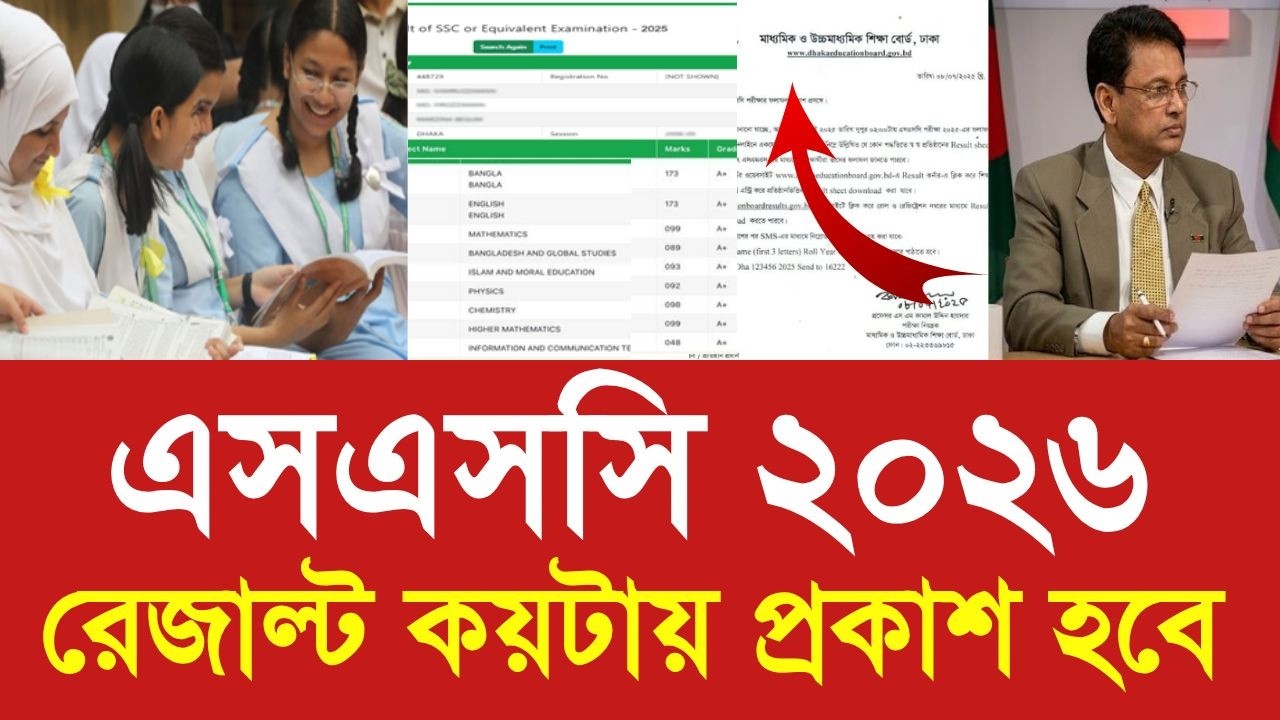 এসএসসি ২০২৬ রেজাল্ট কয়টায় প্রকাশ হবে | &zwj;ssc 2026 result today update news |SSC result 2026 kobe dibe