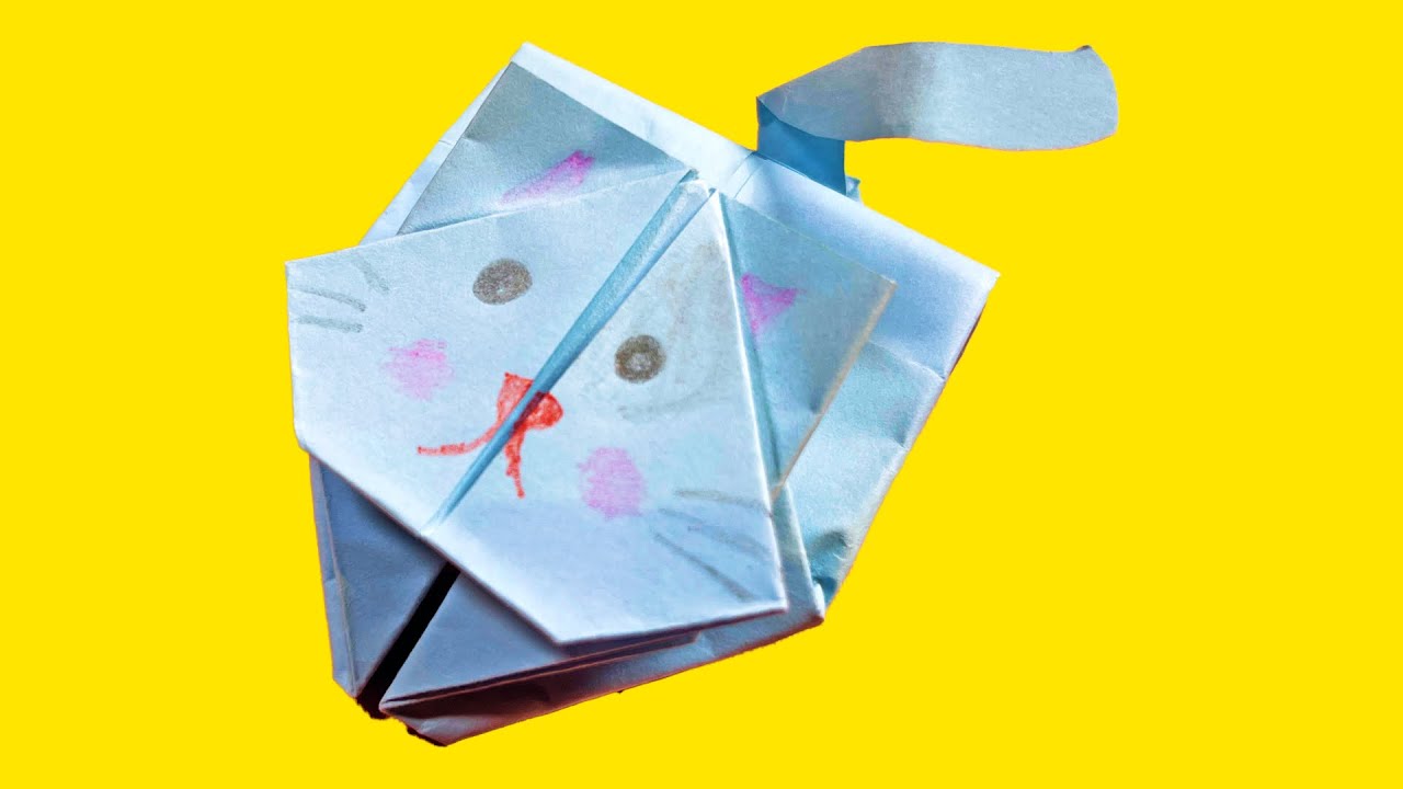 БУМАЖНЫЙ КОТЁНОК своими руками из бумаги. Как сделать кошку из листа бумаги