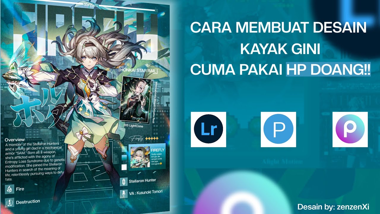 Tutorial membuat GFX Anime - Cuma pakai HP - Pixellab - Picsart - Lightroom Mobile