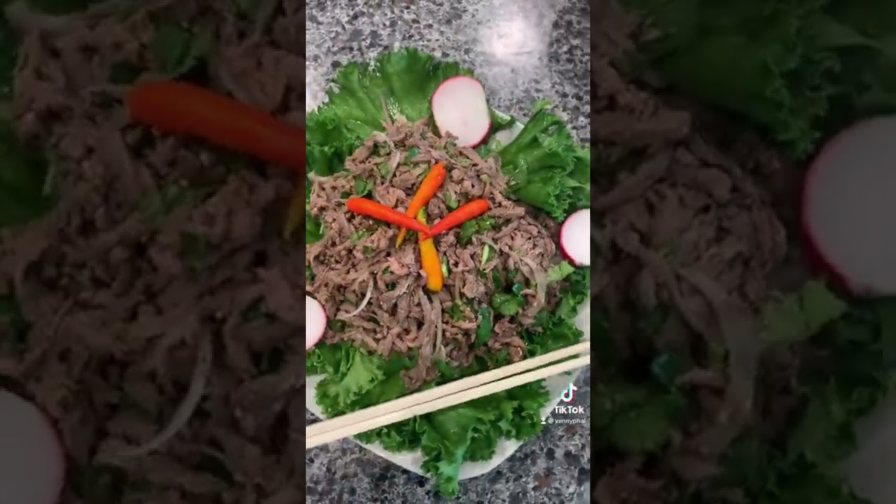 Homemade Khmer Larb (Beef Salad) #khmerfood #beefsalad #khmer #foodie #cambodianfood