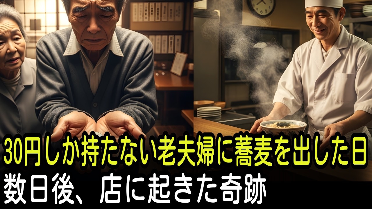 30円しか持たない老夫婦に蕎麦を出した日、数日後、店に起きた奇跡