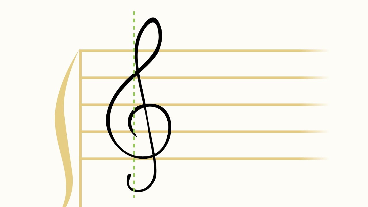 how to draw the treble clef symbol