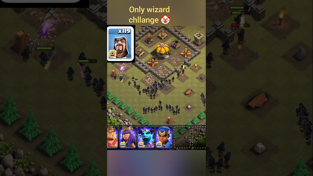 120 wizard vs max goblin base clash of clans #clashofclans #coc