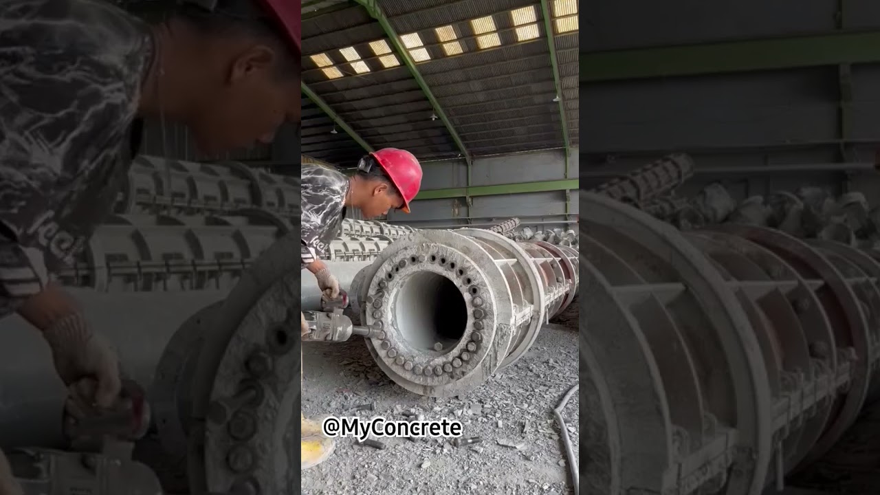 the process of opening the bolt using impact. product pc spun pile precast#civilengineering #shorts