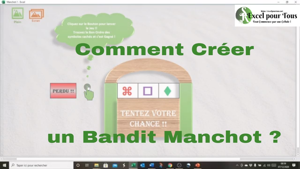 ✅ EXCEL VBA GRATUIT : Comment créer le Jeu du Bandit Manchot  ?