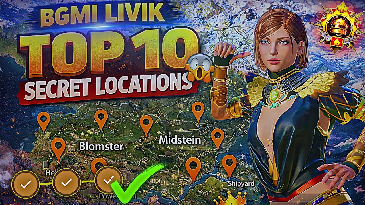 Top 10 Livik Map Secret Locations In Bgmi/Pubg For Promotion Rank Push | All Hidden Locations