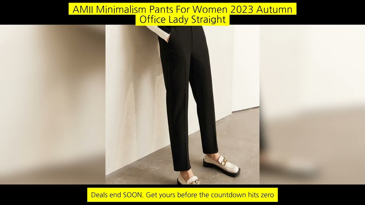 Amii Minimalism Pants For Women 2023 Autumn Office Lady Straight Trousers