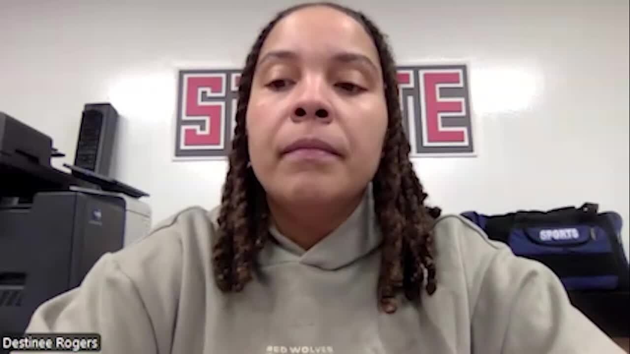 Red Wolves Raw: Arkansas State women's basketball head coach Destinee Rogers Monday Morning Zoom