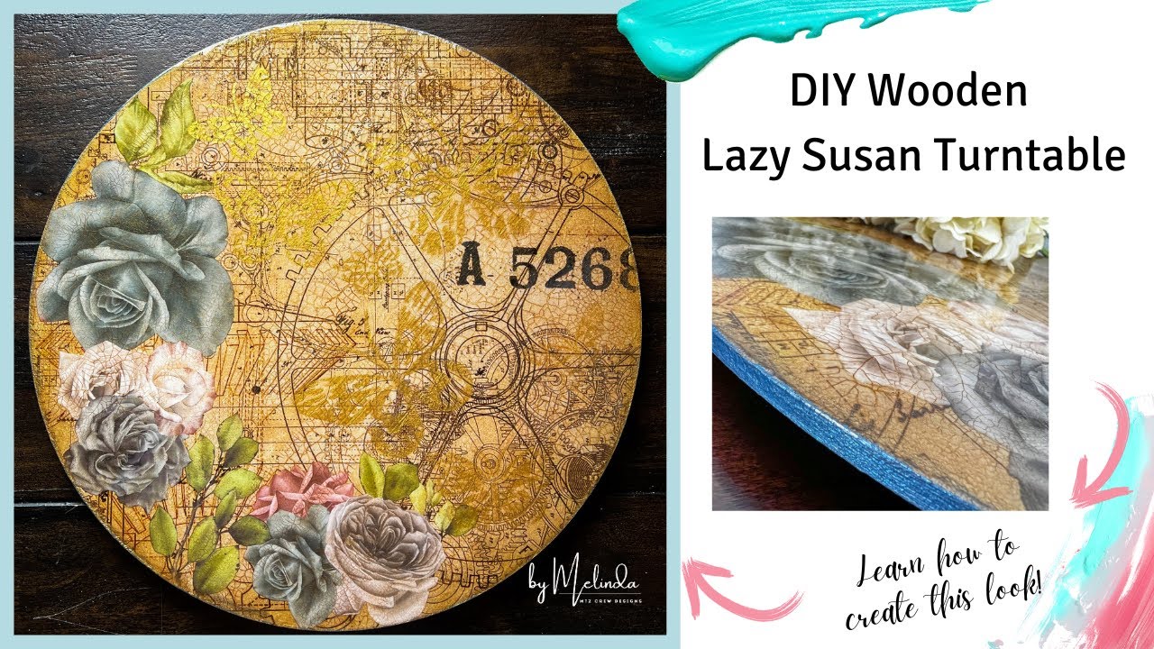 Wooden Lazy Susan DIY / How to Decoupage Crafts / Painted Craft Project Ideas