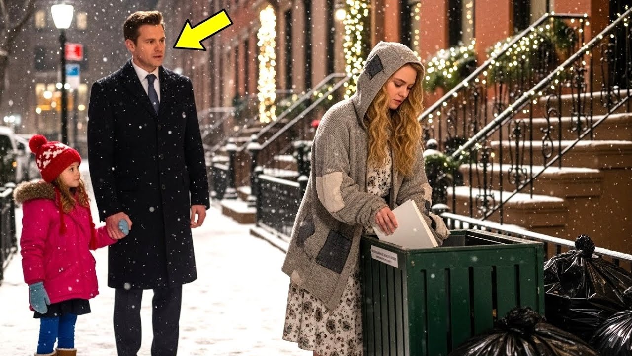 Millionaire Single Dad Found a Homeless Woman Digging Through Trash on Christmas Eve—What She Said…
