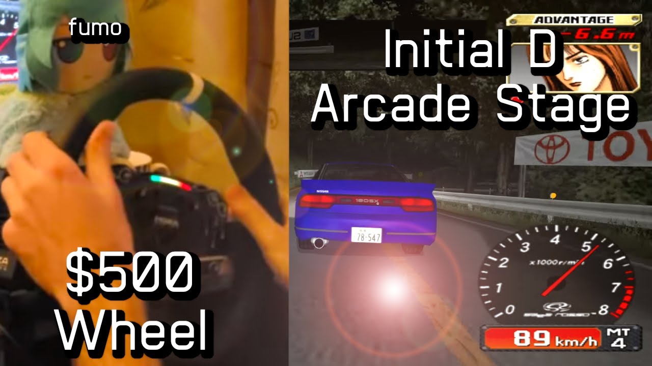 Initial D Arcade Stage with a $500 Direct Drive Wheel
