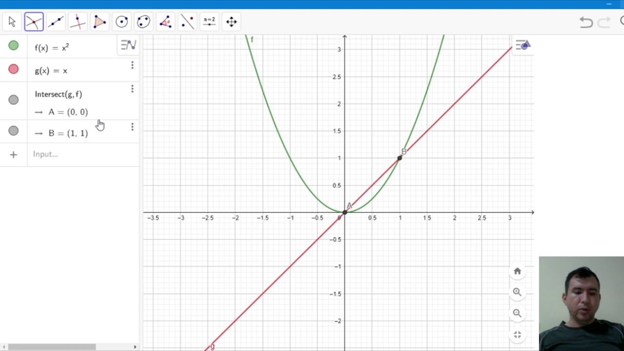 cálculo de áreas de curvas (funções) pelo geogebra