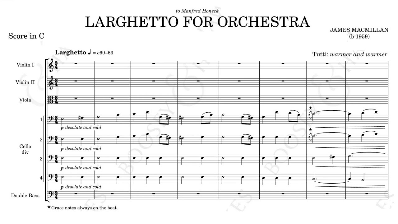 James MacMillan  - Larghetto for Orchestra [with score] (reupload with higher resolution)