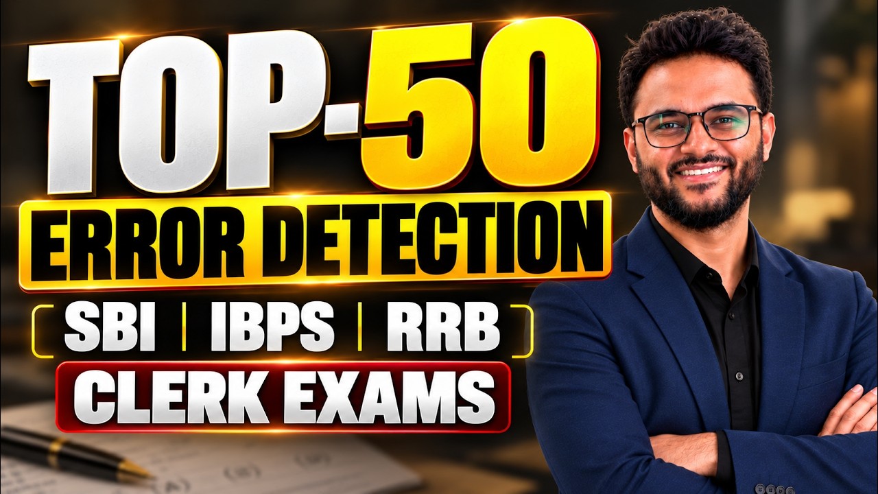 🔥SBI Clerk/ IBPS CLERK 2026 🔴Top-50 Error Detection | 120 Grammar Rules Error Detection
