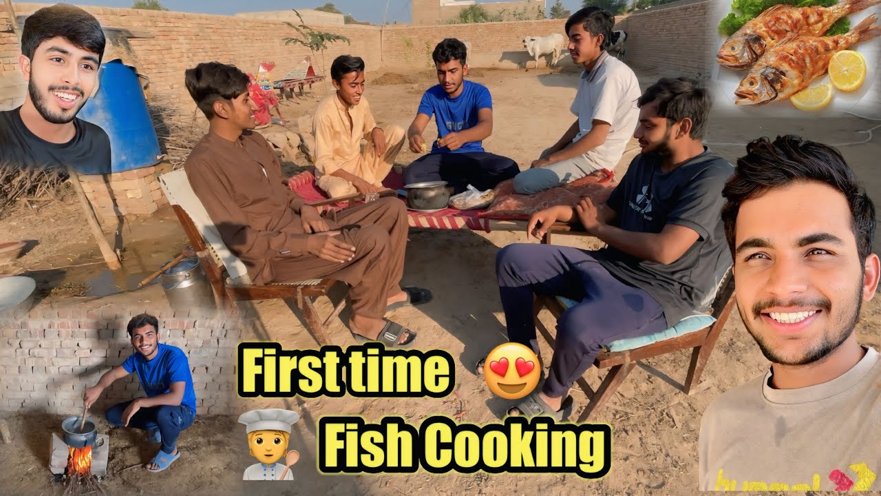 First Time Fish 🧑‍🍳 Cooking In Village | Zohaib Pendu |Saqlain Pendu 