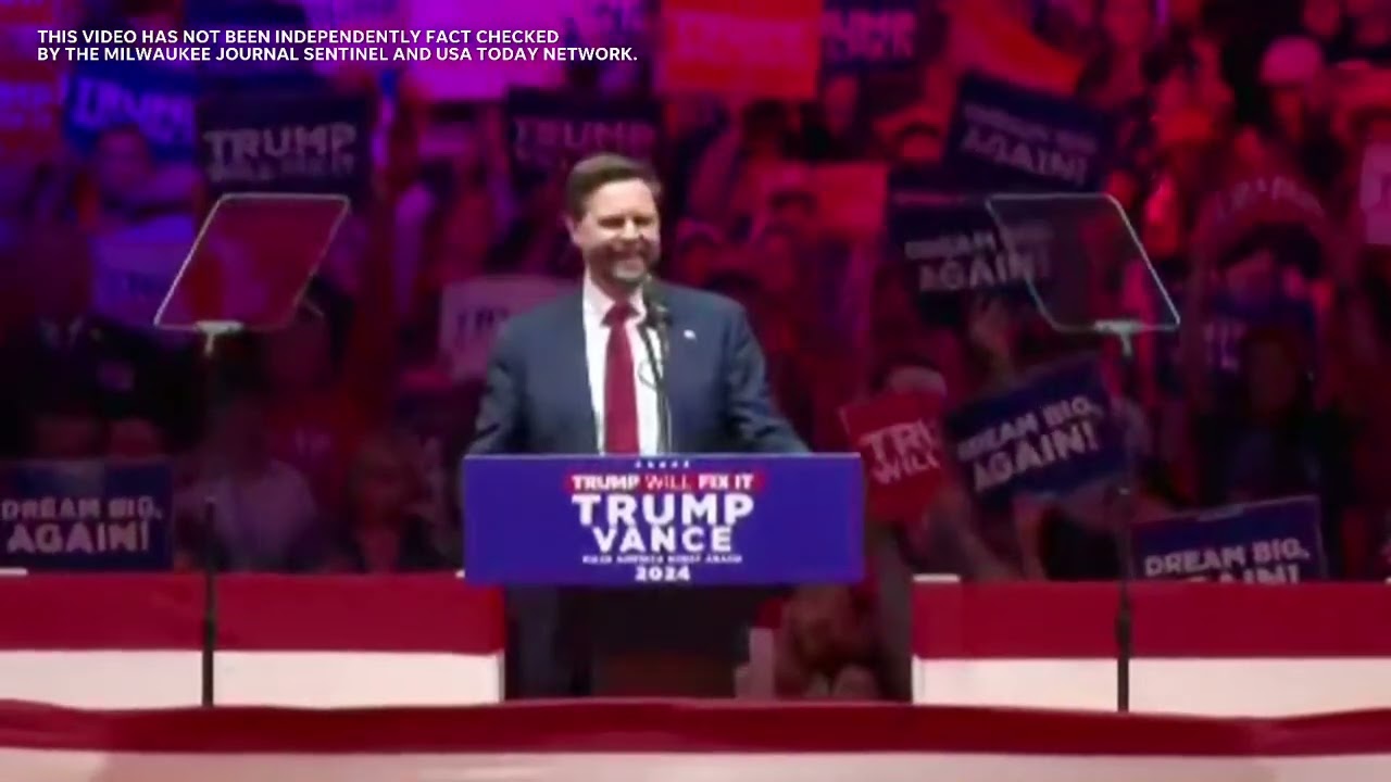 JD Vance tells Donald Trump rally to 'say a prayer' for Tim Walz, Kamala Harris' running mate