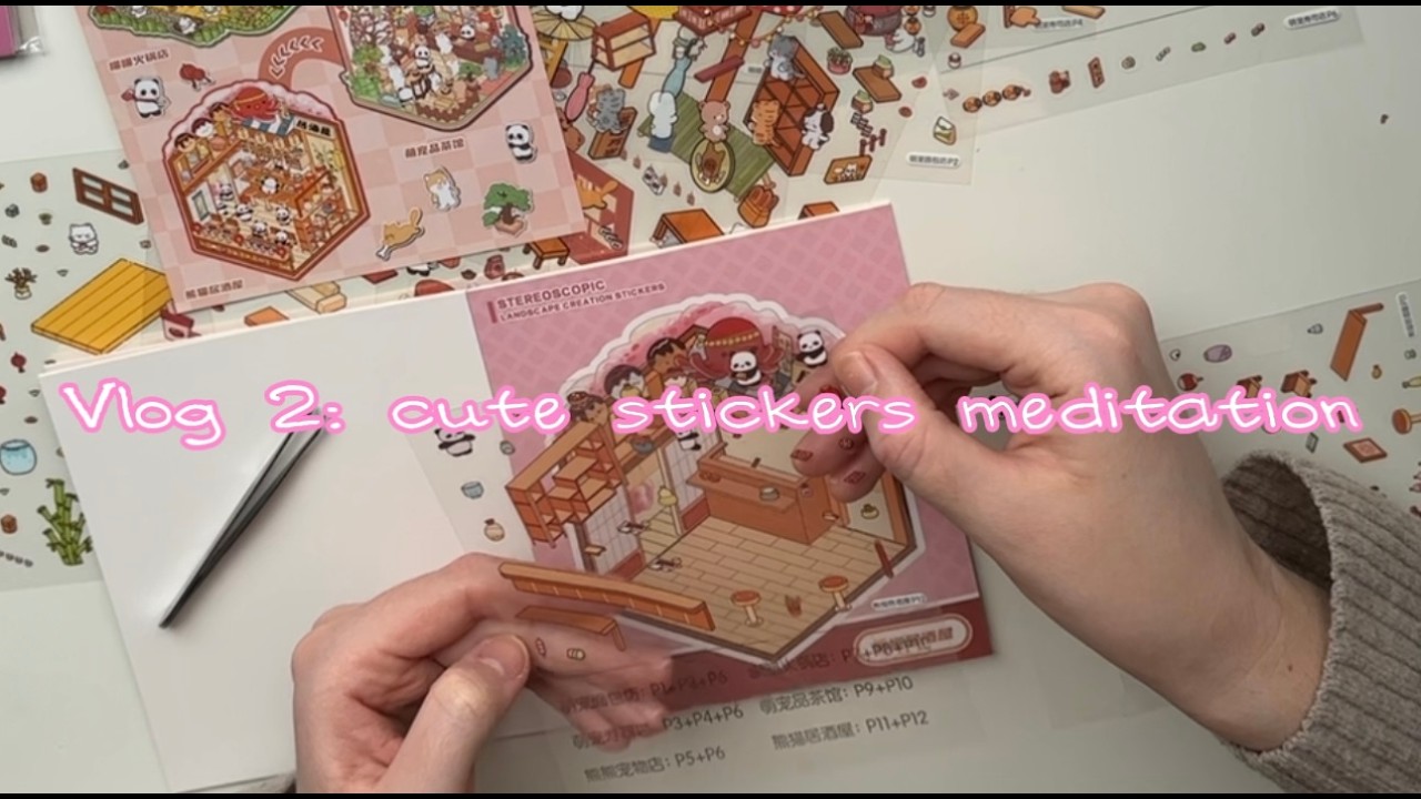 Relaxing Sticker Art: Creating Miniature 3D Landscapes with Calm Music