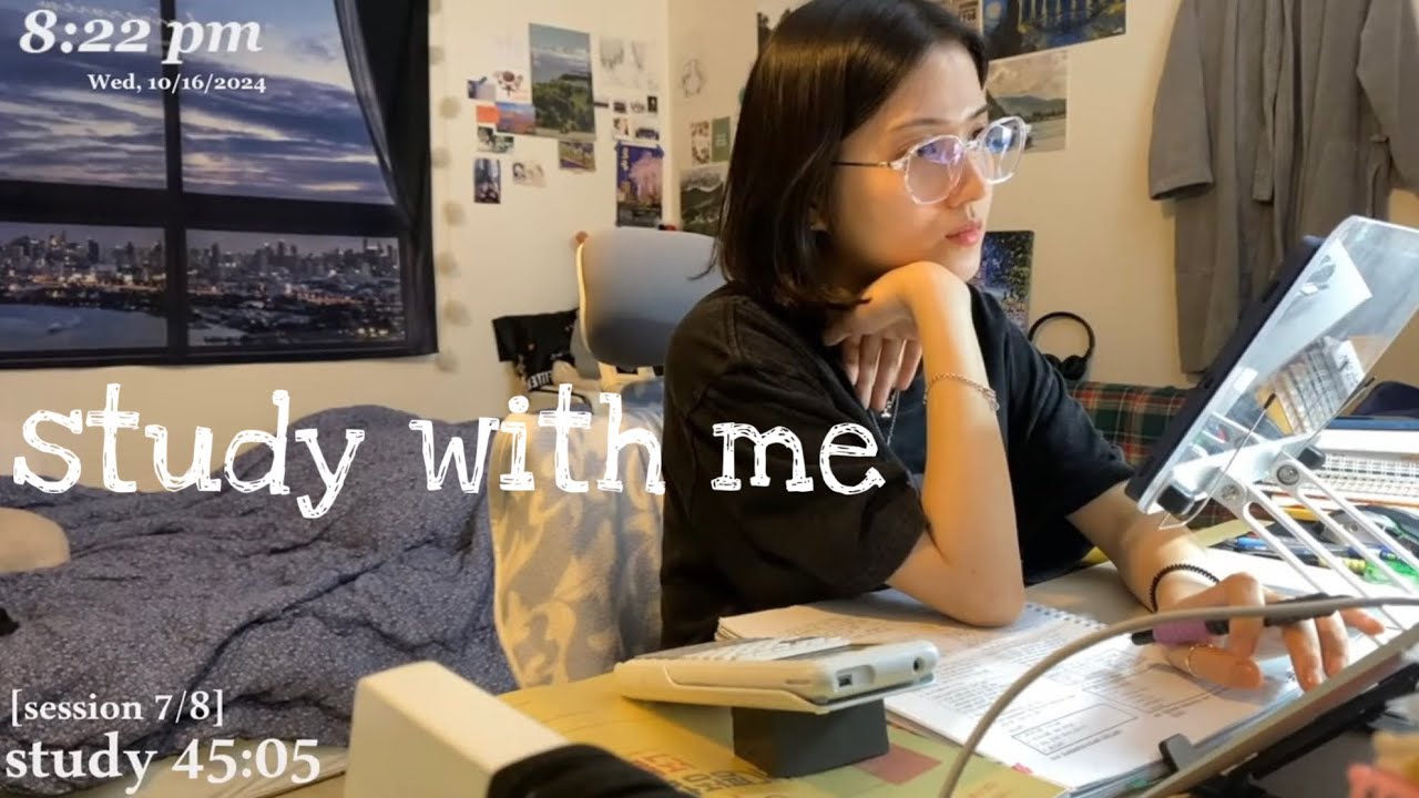 LIVE study with me/ 스터디윗미📚/ pomodoro 60-10/ 천둥 빗소리asmr