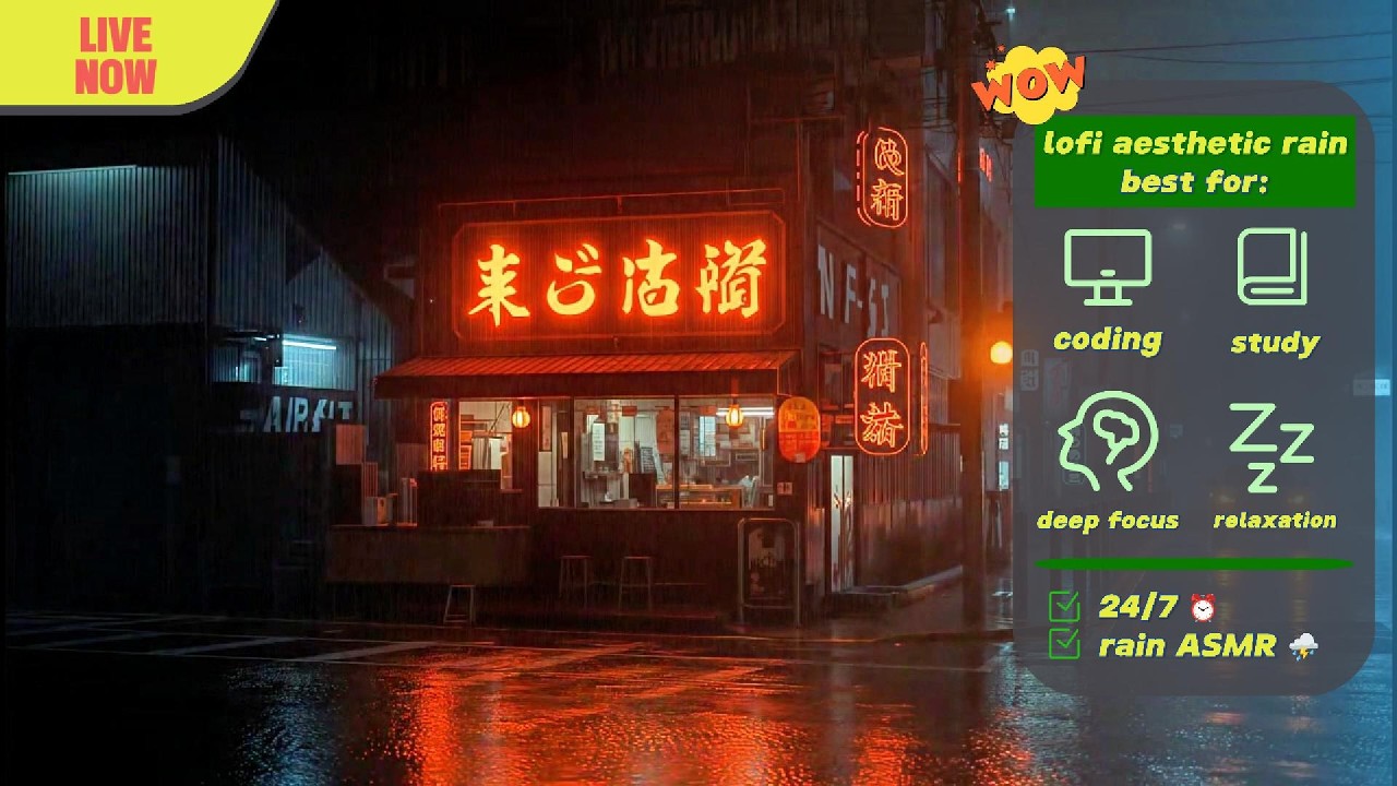 🚕 lofi coffee shop: watching the city blur through a wet window pane